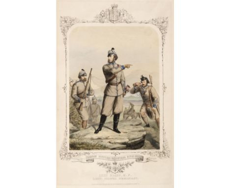 Military Prints. London Scottish Rifle Corps, Lord Elcho, M.P., Lieut. Colonel Commandant 1860, colour lithograph after H. Fl