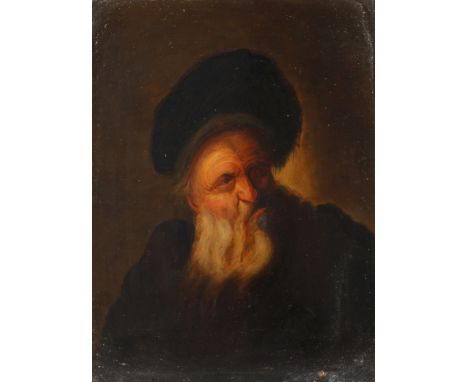 Portrait eines alten MannesBildnis eines älteren Mannes mit Bart und Mütze vor dunklem Grund, Portraitmalerei in der Art von 