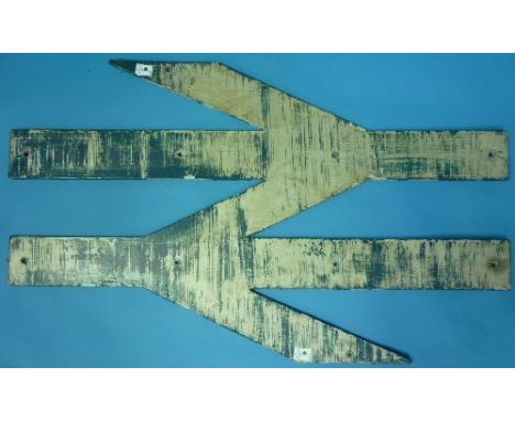 Railwayana; An Intercity Locomotive Double-Arrow large Cabside Emblem,  cast aluminium with traces of BR blue paint, 19in (48