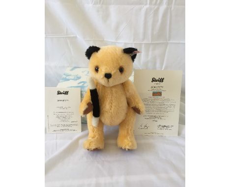 Steiff; 'Sooty', 663932, from 'The Sooty Show', yellow, 30cm, limited edition no. 840 / 2000, boxed, with certificate.
