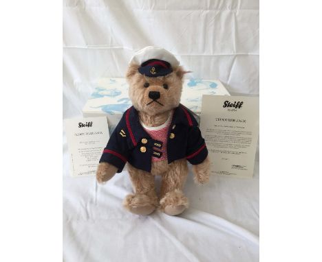 Steiff; 'Jack', 035944, light brown, 33cm, limited edition no. 387 / 1500, together with 'Chimpanzee Frederick', 034398, brow