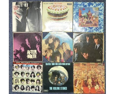 Vinyl Records; A collection of eighteen Rolling Stones LP's, including five unboxed Decca originals; Their Satanic Majesties 