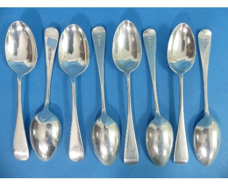 A set of five George V silver Dessert Spoons, by Charles &amp; Richard Comyns, hallmarked London, 1925, Old English pattern, 