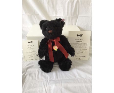 Steiff; 'Joshua', 663208, black, 35cm, with 1959 - 2009 card tag, limited edition no. 516 / 5000, together with 'Frederick', 