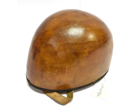 A VINTAGE JOCKEY SKULL CAP with chinstrap, size 6'