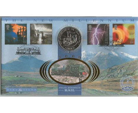 Fred Dibnah signed Fire and Light coin cover. 1 crown coin inset. 1/2/00 Gwynedd postmark. Good Condition. All signed items c