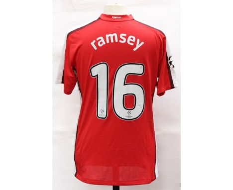 Arsenal: An Arsenal home football shirt, match issued, 2008-2009, short-sleeved with Champions League patch to right sleeve, 