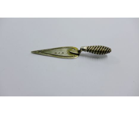 A novelty Birmingham miniature silver trowel