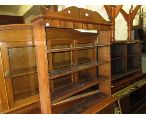 Regency mahogany and pine four shelf open hanging wall shelf 