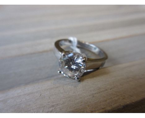 Brilliant cut diamond solitaire ring set in white metal, approximately 1.50ctsRing size M.Some small inclusions to stone. Goo