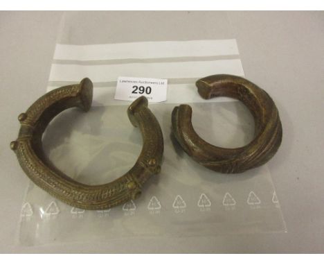 Two bronze slave bangles / currency 