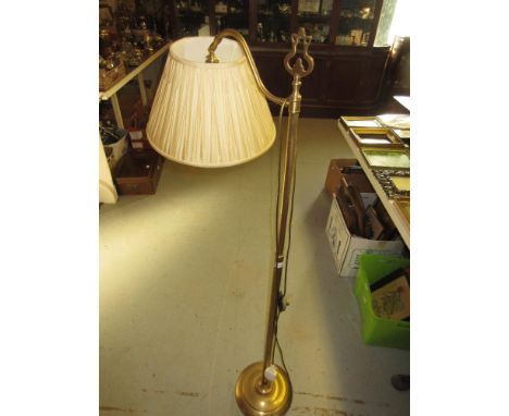 Modern brass standard lamp with brushed finish 
