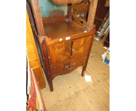 George III mahogany tray top night commode 
