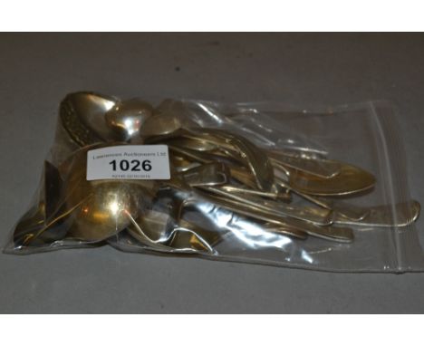 Georgian silver Old English pattern sauce ladle together with a collection of other various tea, coffee, condiment and other 