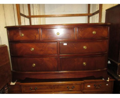 Good quality reproduction mahogany bedroom chest by Bevan and Funnell, the moulded top above an arrangement of seven drawers 