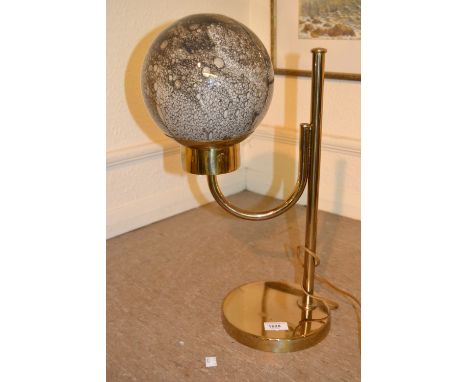 Swedish Bergboms model B-090 polished brass table lamp with bubble glass spherical shade 