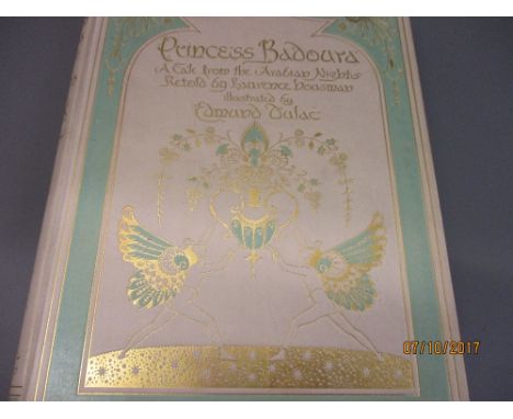 One volume, ' Princess Badoura ' (A tale from The Arabian Nights), retold by Laurence Housman, illustrated by Edmund Dulac, p