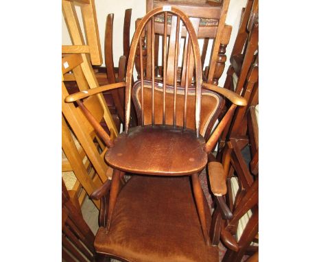 Mid 20th Century Ercol stick back elbow chair 