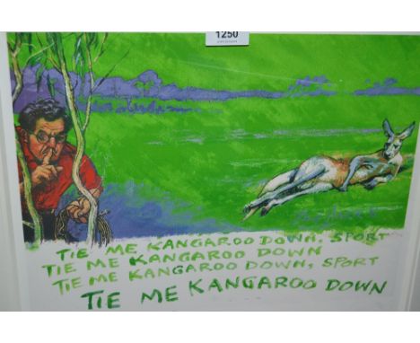 Rolf Harris, set of sixteen Limited Edition colour prints, illustrating his song ' Tie me Kangaroo Down ', each individually 