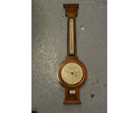 20th Century walnut cased aneroid barometer by C.W. Dixey and Son, London 