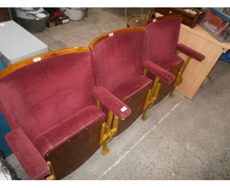 row of 3 vintage cinema seats