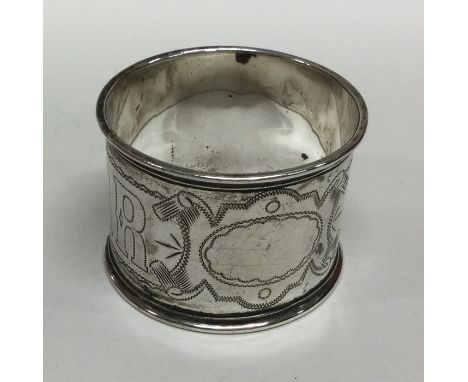 An Antique Russian silver napkin ring. Approx. 22 grams. Est. £25 - £35.