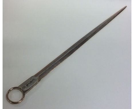 A good Georgian silver meat skewer with ring thumb piece. London. By WE&amp;WF. Approx. 33 cms long. Approx. 107 grams. Est. 