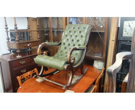 A button back rocking chair