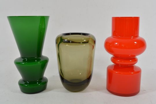 Three Scandinavian Art Glass Vases Including Alsterfors And