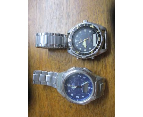 A Casio ware Ceptor WR100M wristwatch and a Casio quartz alarm chronograph wristwatch 