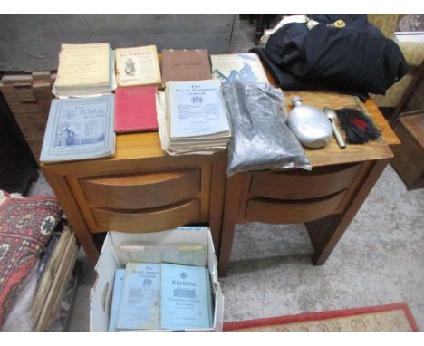 A mixed lot of military interest to include a large number of The Royal Engineers journal, Officer's Mess Accounts book, hip 