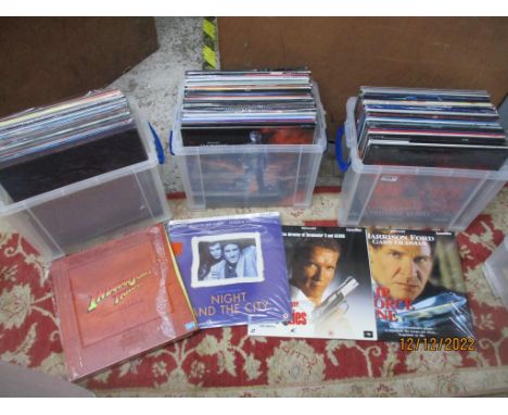 A quantity of various laser disc films to include Indiana Jones Trilogy, Night and the City and Michael Jackson video Greates