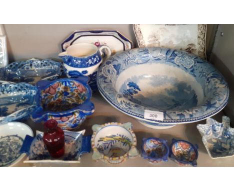 Mixed Orientals, Continental and English ceramics to include a Limoges dish, a Wedgwood dish and a Copeland Spode blue and wh