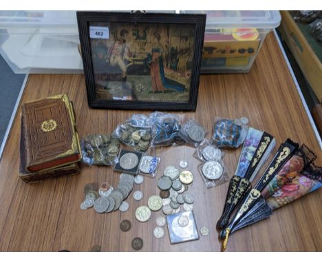Collectables to include a leather bound prayer books, print of Prince Leopold and Princess Charlotte of Wales, and a small co
