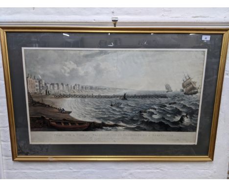 A framed and glazed print, Plan For a Pier At Brighton, To Be Sheltered By a Breakwater, by Captain Fredrick Jennings Thomas 