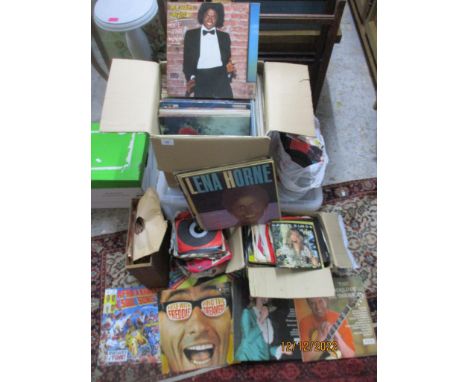 A collection of various mainly 1980's LP's and 45rpm singles to include Michael Jackson, Carly Simon, Donna Small, Johnny Mat