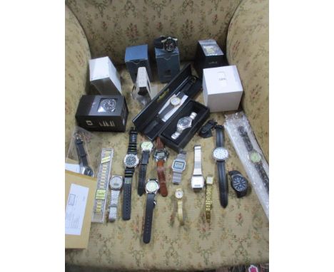 A group of modern quartz wristwatches to include a boxed Aviator series watch HMO Perpetual time watch, Cotton, Lorus, Tavist