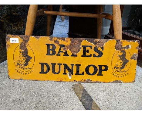 A late 20th century Bates Dunlop enamel advertising signLocation: 