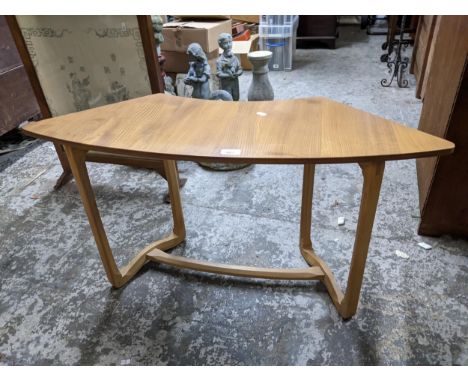 An Ercol, unusual curved beech and elm occasional table, 50cm h x 93cm wLocation: 