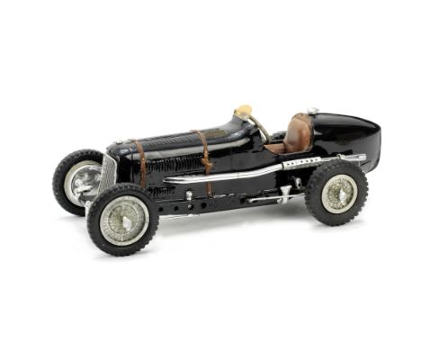 A scratch-built model of an ERA single-seater racing voiturette, by Rex Hayes,approximately 1:15 scale, wooden body painted b