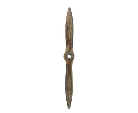 A wooden two-bladed propeller to fit a Blackburn Cirrus Major III engine, 1930s,laminated construction, the hub stamped DRG.Z