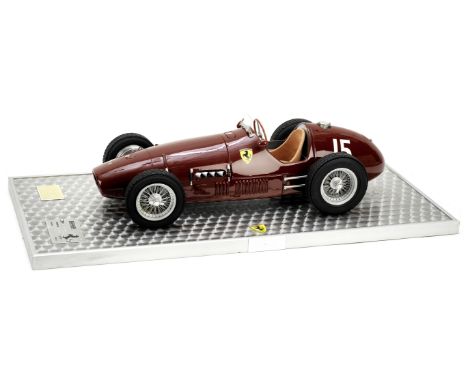 A 1:8 scale model of the 1952 Ferrari F500 by Presentation Models Of Cheshunt, Herts,limited edition 92/100, kerbside scratch