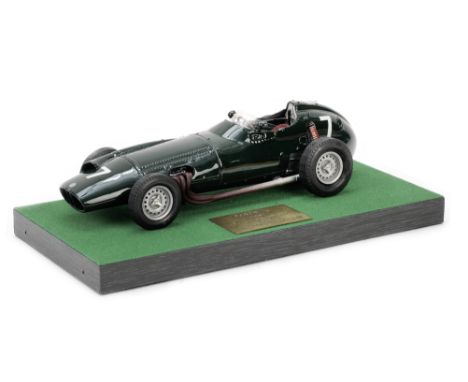 A 1:20 scale model of the 1959 Dutch Grand Prix winning BRM P25,hand finished in British Racing Green livery, depicting the c