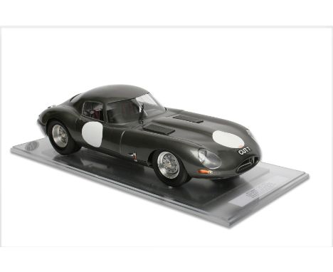 A fine 1:8 scale scratch built model of the 1963 Dick Protheroe Jaguar E-Type 'Low Drag'  CUT 7 by Javan Smith,a detailed and