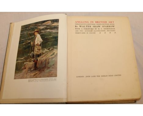 Sparrow (WS) Angling in British Art, 1 vol first edition 1923, colour illus, signed presentation copy from the author 