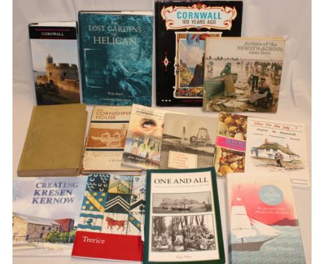 Various Cornish related volumes including One and All - A History of the Duke of Cornwall's Light Infantry; Artists of the Ne
