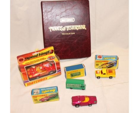 Three near mint and boxed Matchbox diecast vehicles including 46 Pickford's Removal Van, 39 Clipper and 57 Wildlife Truck tog