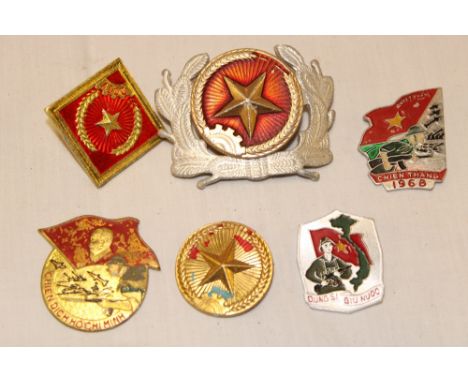Six various Vietnam war era pin badges