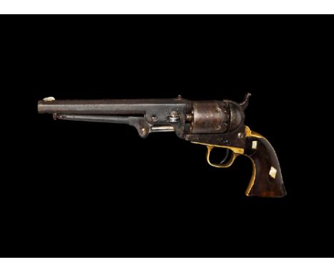 19th century AD.
A Colt six-shot single-action 1851 model Navy percussion revolver in .36 calibre; the 19cm hexagonal rifled 