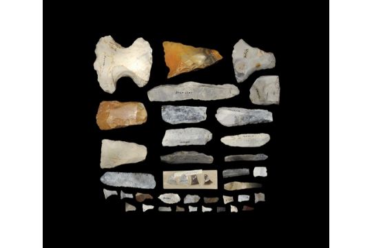 reproduction Grand stone age flint tool Danish type flint knapping